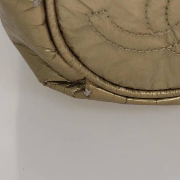 CHANEL Hand Bag Coated Canvas Gold Tone CC Auth 107865 - Picture 8 of 16